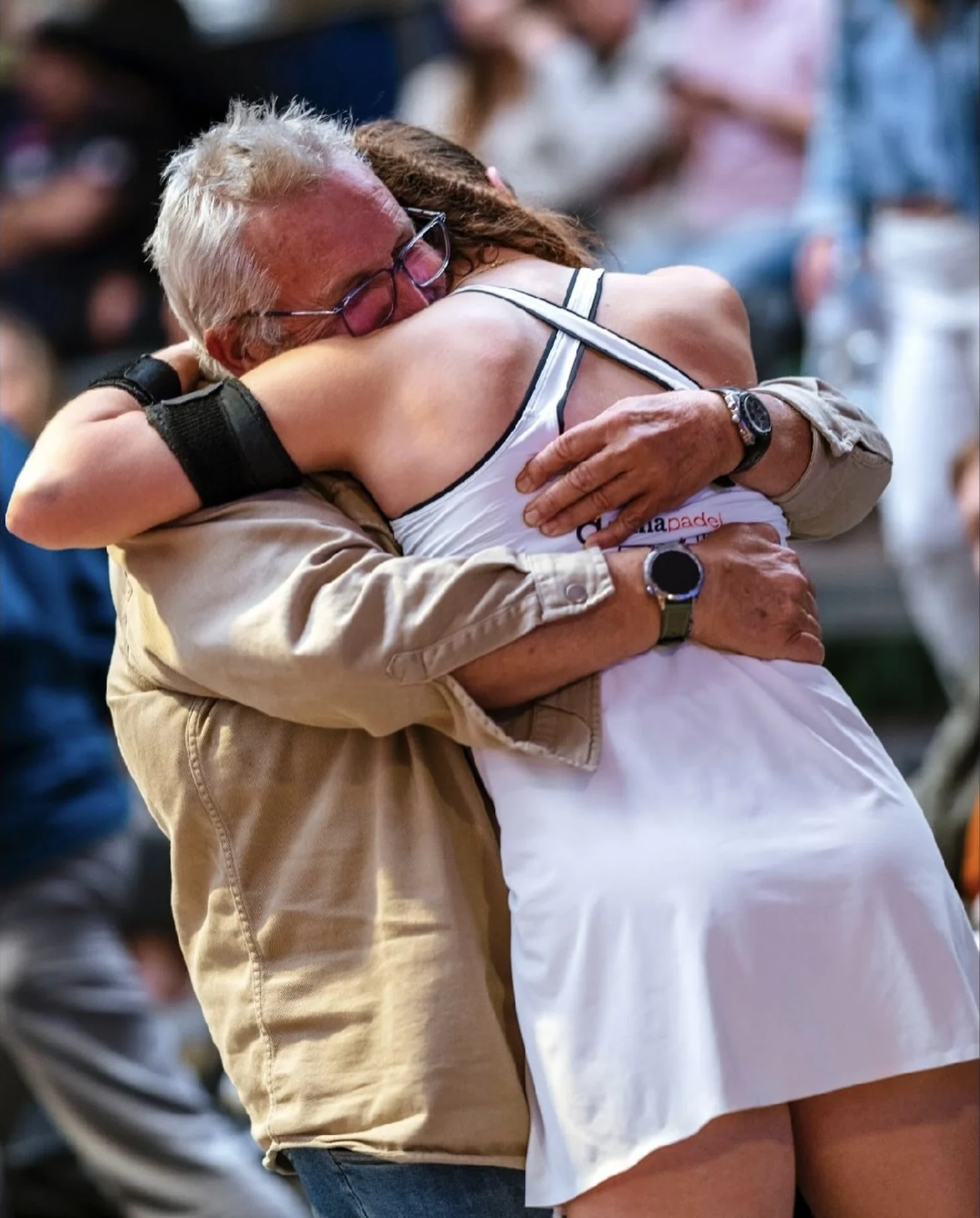 María Delgado y su padre, José María Delgado celebrando tras un torneo