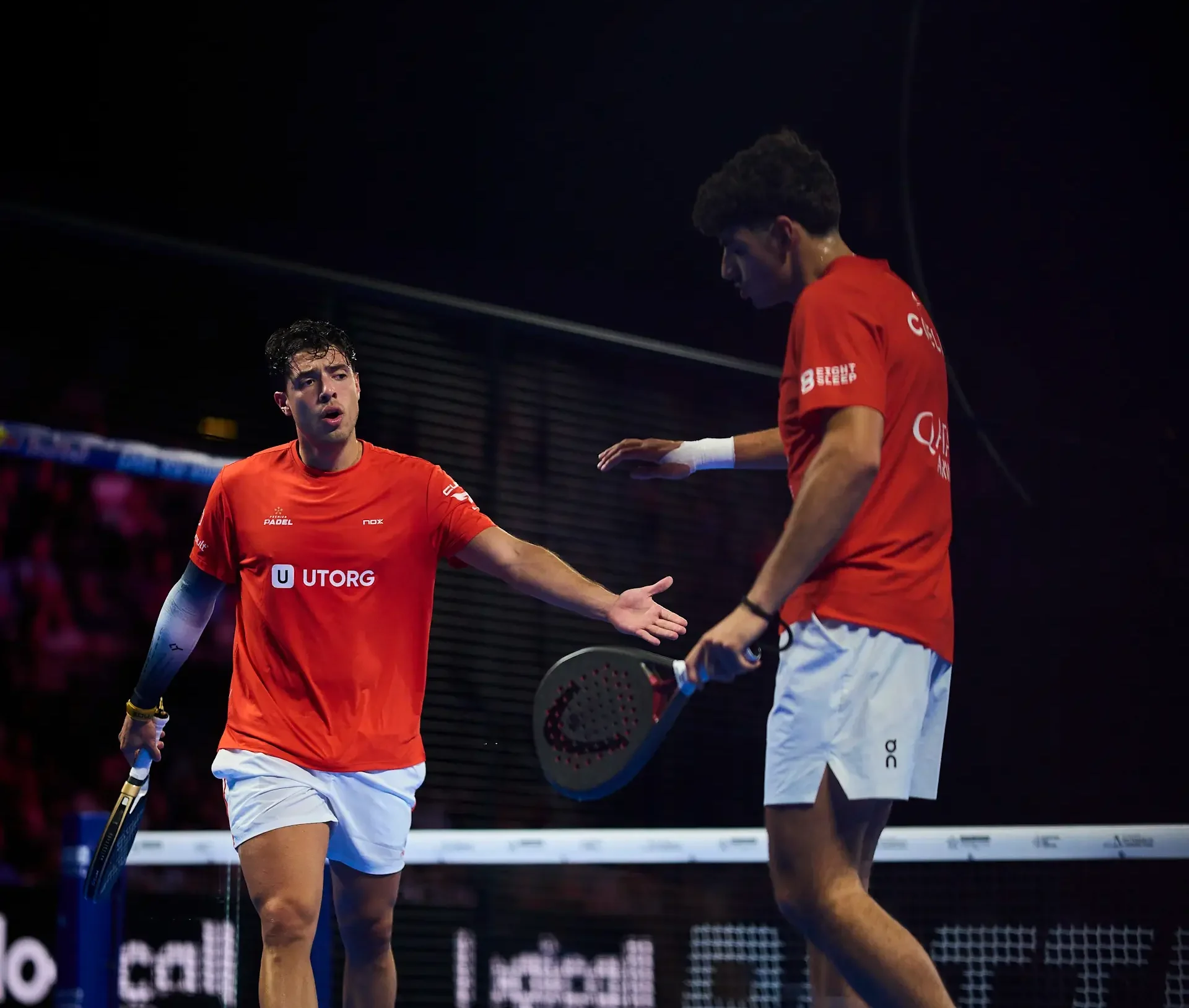 Tapia and Coello in the semifinal match of the Rotterdam P2 2026 | PREMIER PADEL PHOTOGRAPHY